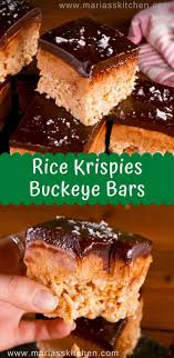 Delicious Rice Krispies Buckeye Bars Maria S Kitchen Buckeye Bars Recipe Krispie Treats Recipe Buckeye Dessert