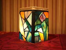 Lotus blossom stained glass candle holder has been designed and made entirely by handcraft using the tifanny stained glass technique. Stained Glass Candle Holder Mosaic Beach Jar Candle Holder Vase Pencil Holder Delphi Artist Gallery