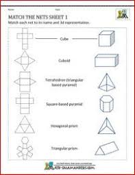 Identify Solid Shapes With Their Nets Google Search Teaching Math Math Homework Math Geometry