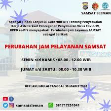 Entdecke rezepte, einrichtungsideen, stilinterpretationen und andere ideen zum ausprobieren. Info Perubahan Jam Pelayanan Samsat Sleman Berita Tugu Pusat Berita Terupdate Dari Kotamu