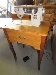 Vintage old antique japan riccar sewing machine model 303 * see video below * Lot Detail Vintage Riccar Sewing Machine In Maple Veneer Sewing Table Cabinet