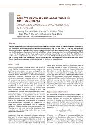 Pow is an abbreviation for proof of work. Pdf Impacts Of Consensus Algorithms In Cryptocurrency A Theoretical Analysis Of Pow Versus Pos In Ethereum