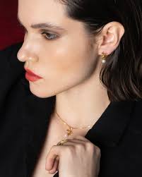 Collar de lazo dorado, joyería de piedra natal de perla, boda francesa  vintage, joyería de perla, regalo para ella, estilo rococó, joyería de  lazo, núcleo de cabaña