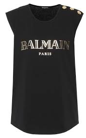 Balmain Black And Gold T Shirt Balmain Black Gold Sleeveless Printed Cotton T Shirt Tee Shirt Siz In 2020 Tee Shirts Printed Cotton Balmain