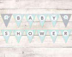 Baby Shower Banner Printable Diy Bunting Banner Elephant Sage Green Grey Polka Dots Hanging Banner Digital Baby Shower Banner Diy Baby Stuff Diy Bunting Banner