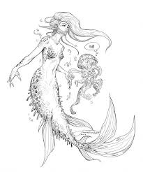 Black And White Mermaid Sketch A Child S Love By Jowielimart Mermaid Drawings Mermaid Art Mermaid Coloring Pages