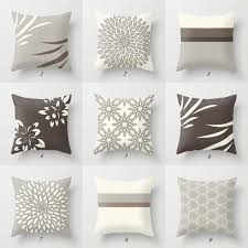 Brown Gray Throw Pillow Covers White Brown Pillow Case Neutral Pillows Cushion Covers Floral Geometric Modern Mix Match Pillows For Sofa Beige Pillows Brown Living Room Decor Brown Pillow Covers