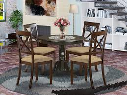 By boyel living $ 279 91 /box. Buy East West Furniture Anbo5 Cap C Wooden Dining Table Set 4 Amazing Dining Room Chairs A Wonderful Mid Century Dining Table Linen Fabric Seat And Cappuccino Finish Modern Dining Table Online In Indonesia