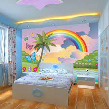 I like my kids' rooms with only one lump of sugar, not two. Wallmural Online Rainbow Wall Mural