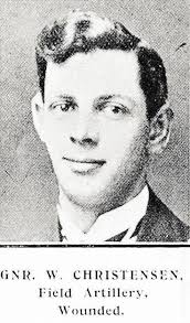 Gunner B. P. Dawson, Field Artillery, wounded