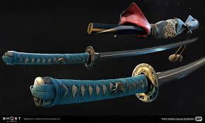 Artstation In Game Asset For Ghost Of Tsushima Sea Dragon S Wing Katana Trace Studio Ghost Of Tsushima Katana Tsushima