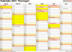 Kalender 2020 thüringen als pdf oder excel. Kalender 2021 Thuringen Ferien Feiertage Pdf Vorlagen