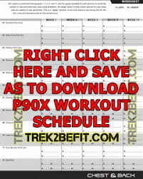 p90x workout schedule trek2befit