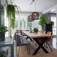 Does your dining room size work with the dimensions of your dining table and other furniture? Urban Chic Industrial Home Chic Dining Room Dining Room Inspiration Dining Room Remodel