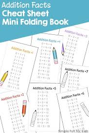 Addition Facts Cheat Sheet Mini Folding Book Simple Fun For Kids Math Facts Addition Addition Facts Math Methods