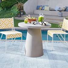 Pedestal Outdoor Bistro Table West Elm Bistro Table Outdoor Concrete Outdoor Dining Table Outdoor Dining Chairs
