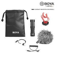 The omnidirectional pickup pattern is equipped with full, 360° coverage and the 20' cable terminates with a 3.5mm trrs. Boya Mm1 Universal Compact Microphone Walimex Webshop Com Walimex Webshop Com