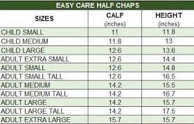 74 Curious Half Chap Size Chart