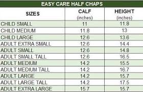 74 curious half chap size chart