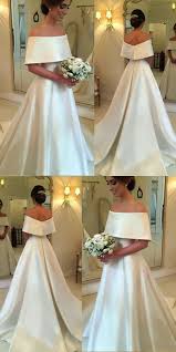 A Line Off The Shoulder Satin Wedding Dresses For Bride 2020 Wedding Dresses Satin Aline Wedding Dress Dream Wedding Dresses