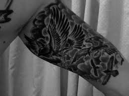 Birds And Clouds Tattoo Design Half Sleeve Color Ink Cloud Tattoo Fashion Trends Cloud Tattoo Half Sleeve Tattoo Cloud Tattoo Design