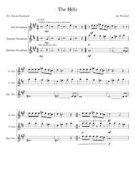 Текст the weeknd — the hills. The Hills By The Weeknd Sheet Music For Saxophone Alto Saxophone Baritone Saxophone Soprano Saxophone Ensemble Musescore Com