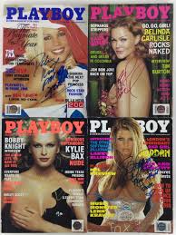 Lot - (4) 2000s Autographed Playboy Magazines
