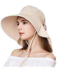 Amazon Com Comhats Womens Summer Flap Cover Cap Cotton Upf 50 Sun Shade Hat With Neck Cord Clothing Sun Hats Shade Hats Summer Hats