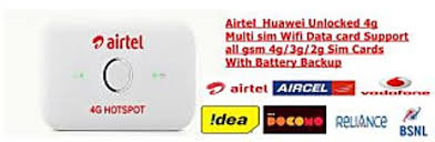 Jio 4g hotspot 4g lte 850/1800/2300 mhz unlocked all sim support gsm up to 31 wifi users support only 4g networks (2g and 3g not supported). Buy Huawei Airtel 4g Wifi Hotspot Unlocked Works With Reliance Jio 4g Network 8gb Airtel Data Free Online 2999 From Shopclues