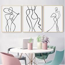 In the end, paint the horses so that they look amazing together. Abstract Art Painting Line Drawing Woman Simple Canvas Wall Poster Modern Decor Art Posters Art