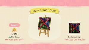 New horizons is a game in which you rapidly deprive an island of its natural resources in order to craft tools that never stop breaking. Dance Light Floor Animal Crossing New Horizons Custom Design Nook S Island Animal Crossing Animal Crossing Qr Disco Floor