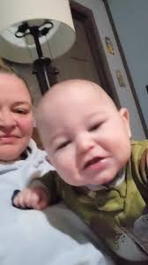Adorable Baby Glenn with Breakfast