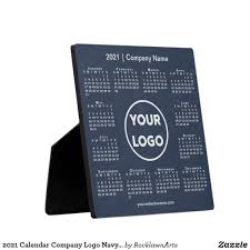 2021 Calendar Company Logo Navy Blue Business Plaque Zazzle Com In 2020 Business Plaques Company Logo 2021 Calendar
