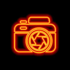 Free easy to edit professional Photo Camera With Shutter Simple Icon Orange Neon Style On Black Background Light Icon Royalty Free Cliparts Vectors And Stock Illustration Image 111837919