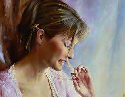 The Gift, art, necklace, bonito, gift, illustration, artwork, painting,  portrait, HD wallpaper