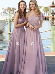 A Line One Shoulder Chiffon Floor Length Bridesmaid Dresses 135 99 Cheap Long Bridesmaid Dresses Purple Bridesmaid Dresses Dusty Purple Bridesmaid Dresses