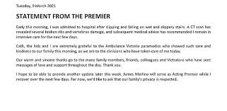 His injuries are consistent with having been heavily kicked while prone on the ground. Victorian Premier Daniel Andrews Speaks About His Spine Injury After Nasty Fall Daily Mail Online