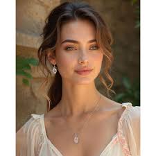 Pendentif Dahlia Argent 925 et Quartz Rose