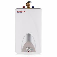 Tankless water heater electric 11kw 240 volt, thermomate on demand instant endless hot water heater digital temperature display easy installation for residential ponit of use, 46a gray. Camplux 4 Gallon Mini Tank Electric Water Heater With Cord Plug 120 Volts Camplux Enjoy Outdoor Life