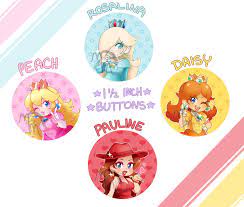 We have collected 39+ princess peach daisy and rosalina coloring page images of various designs for you to color. 1 5 Princess Peach Daisy Rosalina And Pauline Buttons Etsy