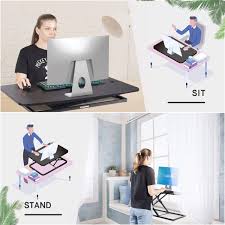 I'm 6' 3, and have my chair adjusted to it's maximum height. Wholesale Us Direct Original Smugdesk Standing Desk 36 Inch Height Adjustable Standing Desk Converter Gas Spring Stand Up Computer Desk Fits Dual Monitors Sit Stand Laptop Riser From China