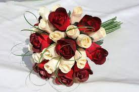 Wood you like a rose. Wooden Roses Wedding Bouquets Flowers Brides Bridesmaids Cream Red Gift Ebay Rose Wedding Wedding Bouquets Wooden Roses