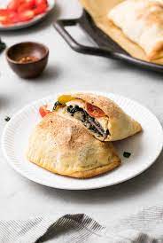 This Homemade Vegan Calzone Recipe Is Filled With Portobello Mushrooms Broccoli Kale Tomatoes And A Garlic-miso Cream All Baked Recipes Easy Vegan Calzone