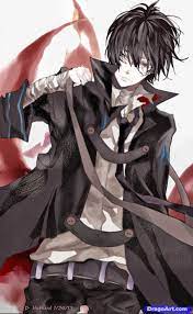 anime boy black hair coat 男の子 イラスト アニメ イラスト