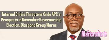 Internal Crisis Threatens Ondo APC's Prospects in November Governorship  Election, Diaspora Group Warns By Ayo Idowu. Akure A faction of the All  Progressives Congress (APC) members in the diaspora has urgently called