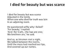 I Died For Beauty Emily Dickinson Dickinson American Poets