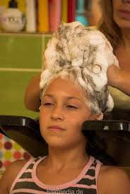 8083 Elena young girl strong backward wash in mobile sink, serbian sal