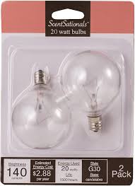 20w Wax Warmer Bulbs 20 Watt Light Bulb Candelabra E12 Base Clear Replacement For Any Medium Mid Size Or Sconce Wax Warmer Certified Scentsational Style G30 120volt 20 Watt Amazon Com