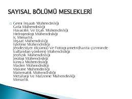 Bu tabloda sadece sayısal meslekleri ve sayısal puanlarına ait verilere ulaşacaksınız. Meslekler Taniyormuyuz Meslek Seimi Insanlarn Bir Mr Boyu