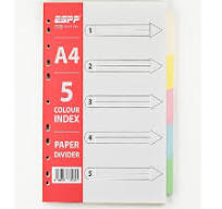 Baier Schneider A4 File Dividers - 100% Recycled Paper Page Separators 5  Colors 298x225mm